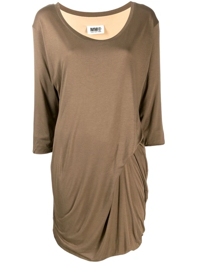 Pre-owned Maison Margiela '1990s Scoop Neck Dress In Neutrals