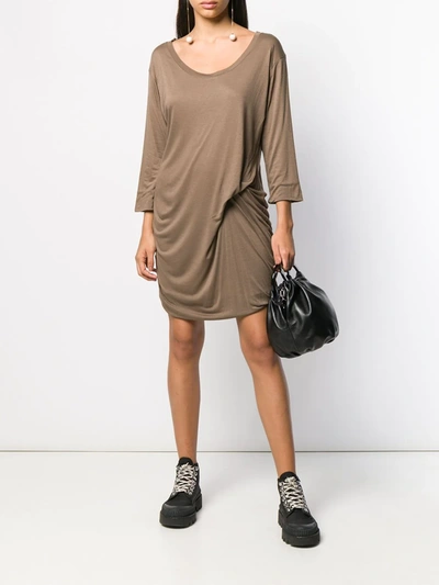 Pre-owned Maison Margiela '1990s Scoop Neck Dress In Neutrals