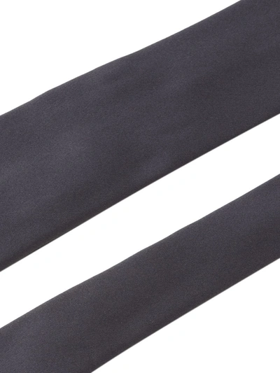 Prada Triangle Logo-embroidered Striped Wool Tie In Black