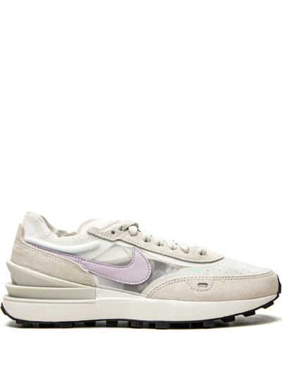 Shop Nike Waffle One "summit White/light Bone/green" Sneakers