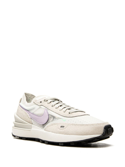 Shop Nike Waffle One "summit White/light Bone/green" Sneakers