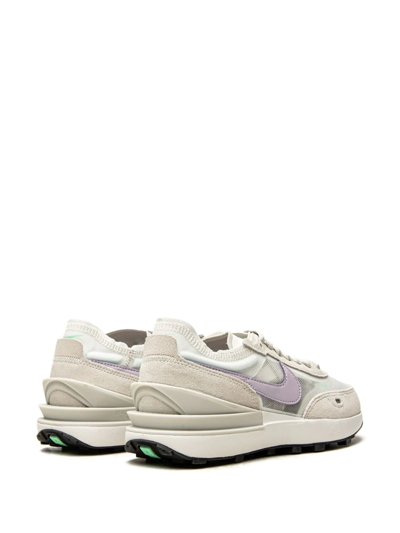 Shop Nike Waffle One "summit White/light Bone/green" Sneakers