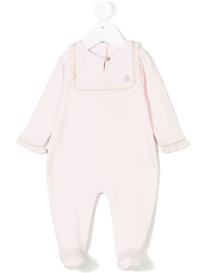 Shop Tartine Et Chocolat Ruffled Bib Collar Pyjama In Pink