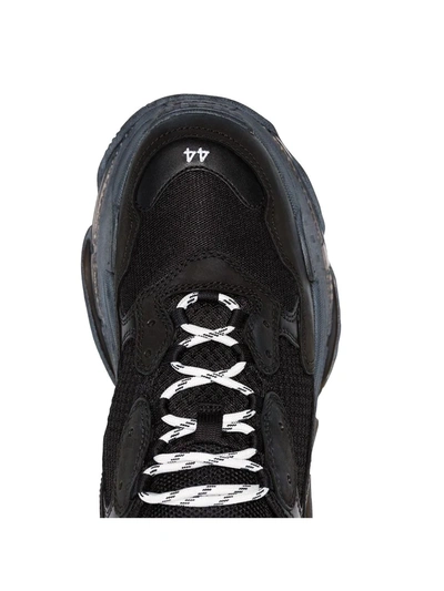 Balenciaga Black Triple S Clear Sole Sneakers In Black