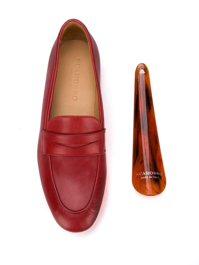 Shop Scarosso Valeria Penny Loafers In Red