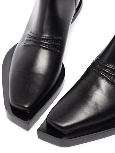 Alyx Black Leather Ankle Boots In Black