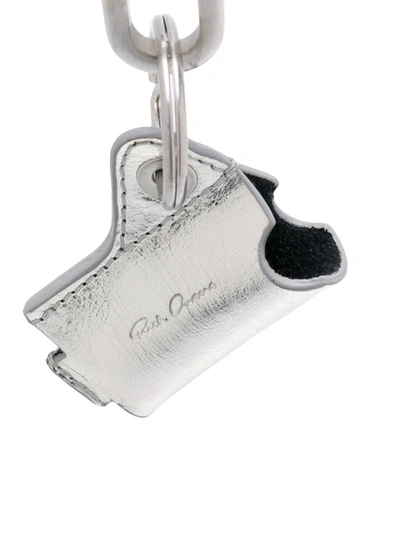 Shop Rick Owens Pouch Keyring In Silver