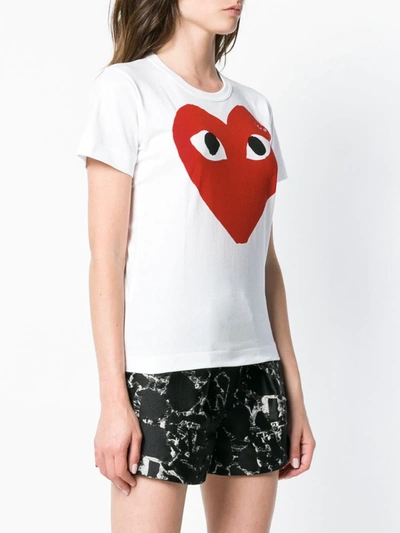 Comme Des Garçons Play Heart Print T-shirt In White