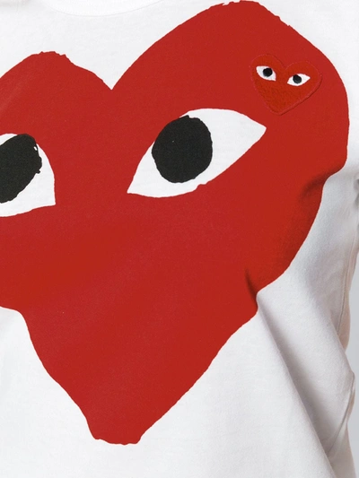 Comme Des Garçons Play Heart Print T-shirt In White