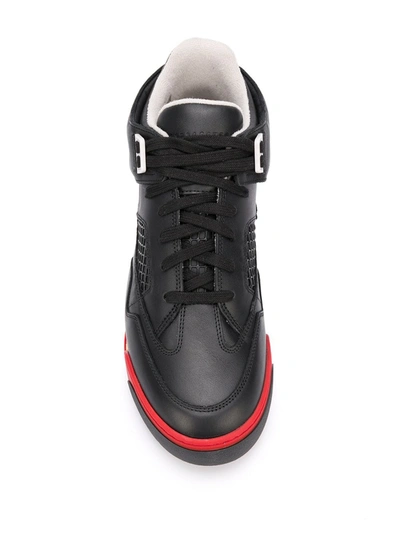 Shop Maison Margiela Panelled High-top Sneakers In Black
