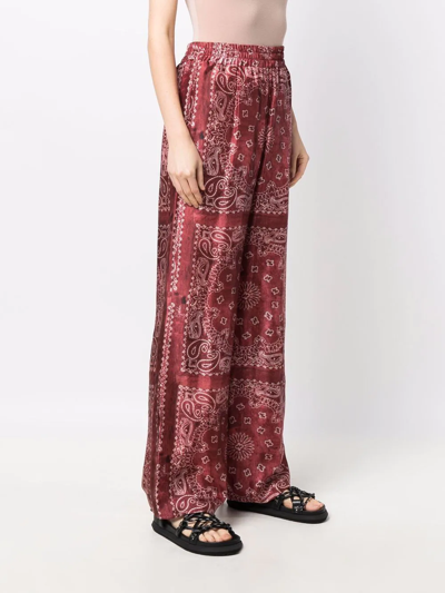 Shop Golden Goose Bandana-print Straight Trousers In Rot