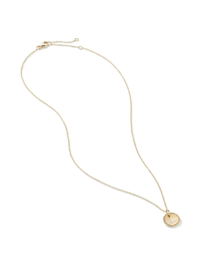 David Yurman 18kt Yellow Gold Cable Collectibles Diamond L Initial Pendant Necklace In 18k Yellow Gold And Diamon In 88adi