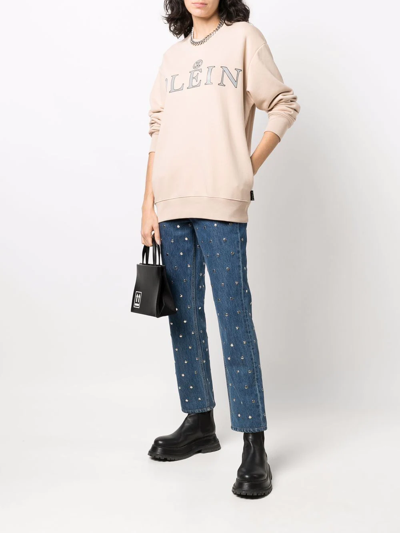 Philipp Plein Logo Crew-neck Sweatshirt In Nude
