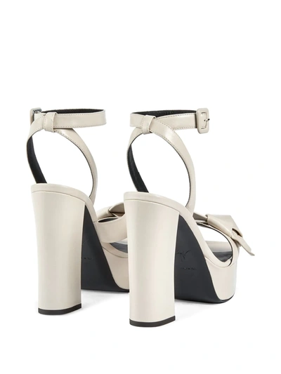 Shop Giuseppe Zanotti High-heel Platform Sandals In Grey