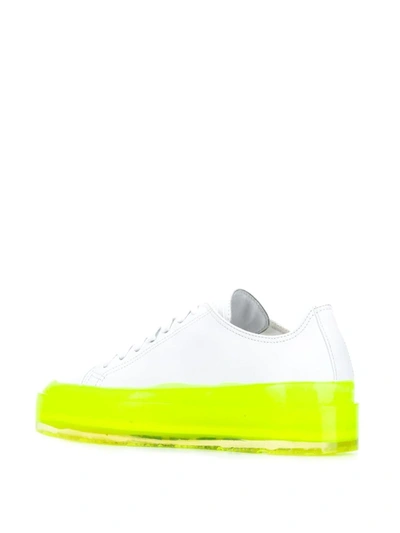 Shop Msgm Contrast Sole Sneakers In White