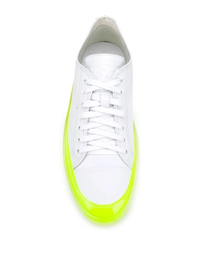 Shop Msgm Contrast Sole Sneakers In White