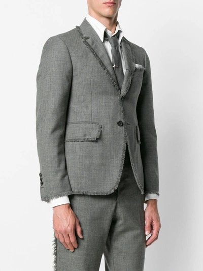Shop Thom Browne Frayed Edges Sport Coat In Grey
