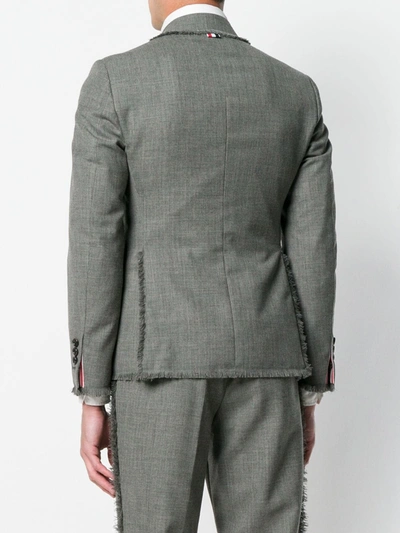 Shop Thom Browne Frayed Edges Sport Coat In Grey