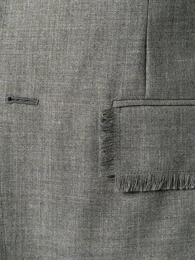 Shop Thom Browne Frayed Edges Sport Coat In Grey