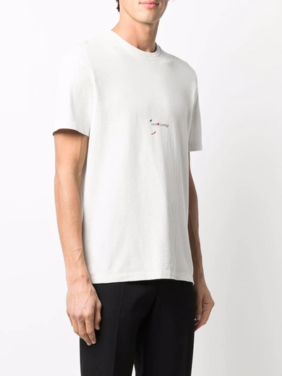 Shop Saint Laurent Micro-logo Short-sleeve T-shirt In Nude