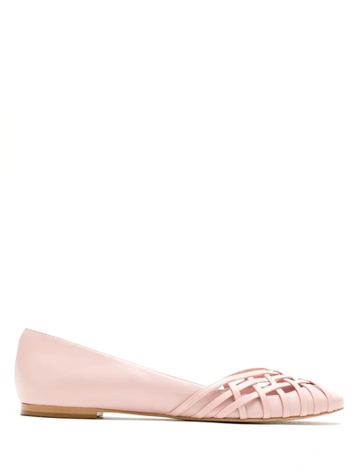 Shop Sarah Chofakian Victoria Leather Ballerina Shoes In Pink