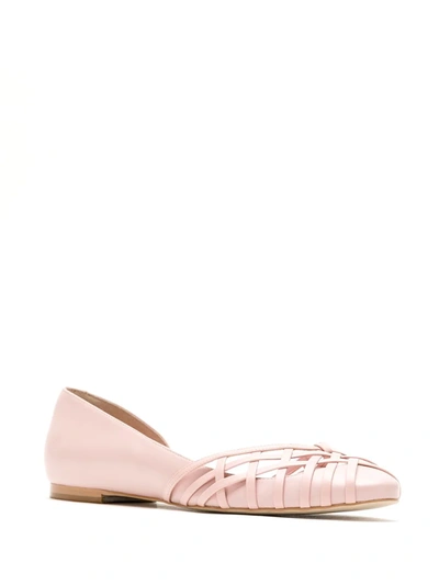 Shop Sarah Chofakian Victoria Leather Ballerina Shoes In Pink