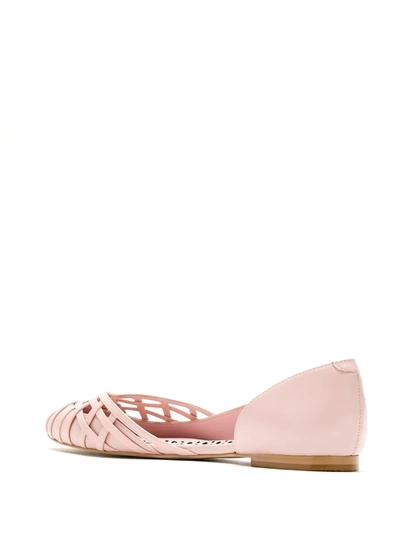Shop Sarah Chofakian Victoria Leather Ballerina Shoes In Pink