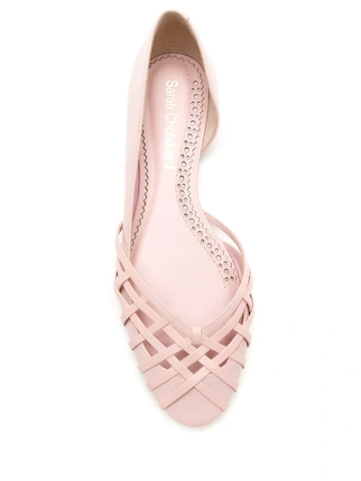 Shop Sarah Chofakian Victoria Leather Ballerina Shoes In Pink