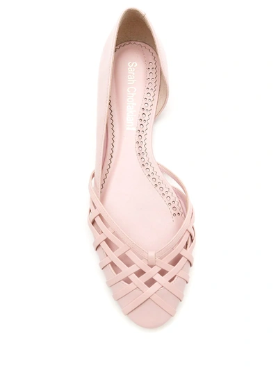 Sarah Chofakian Victoria Leather Ballerina Shoes In Pink