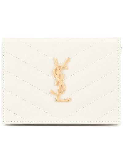 Shop Saint Laurent Monogram Card Case In White