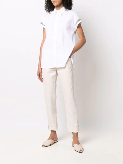 Shop Brunello Cucinelli Low-rise Cropped Jeans In Neutrals