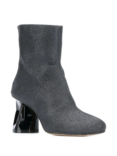 Maison Margiela Crushed-heel Gitter Ankle Boots In Black