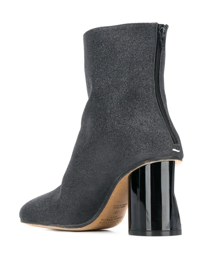 Maison Margiela Crushed-heel Gitter Ankle Boots In Black