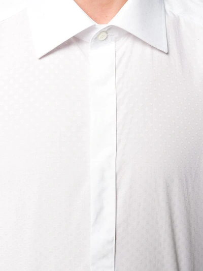 Shop Dolce & Gabbana Long-sleeved Dotted Shirt In White