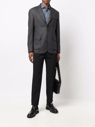 Billionaire Embroidered-logo Tailored Blazer In Grau