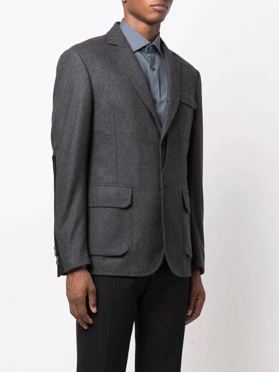 Shop Billionaire Embroidered-logo Tailored Blazer In Grau