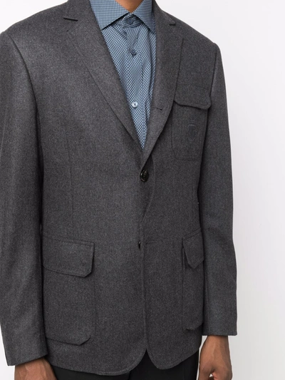 Billionaire Embroidered-logo Tailored Blazer In Grau