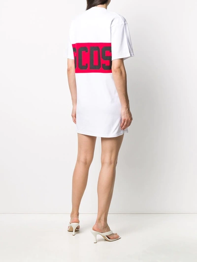 Shop Gcds Logo T-shirt Dress In White