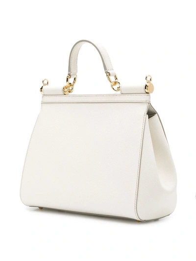 Shop Dolce & Gabbana Medium Sicily Shoulder Bag In White