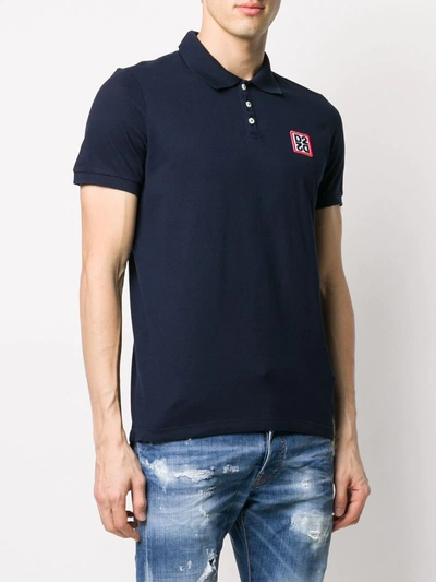 Shop Dsquared2 Logo Patch Polo Shirt In Blue