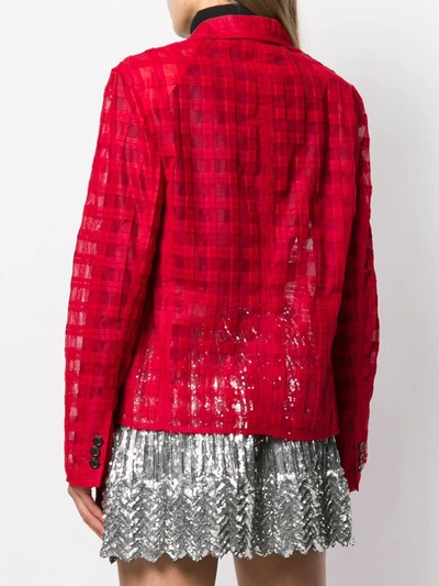 Shop Marco De Vincenzo Boxy Tulle Blazer In Red