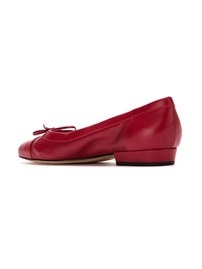 Shop Sarah Chofakian Leather Ballerinas In Red