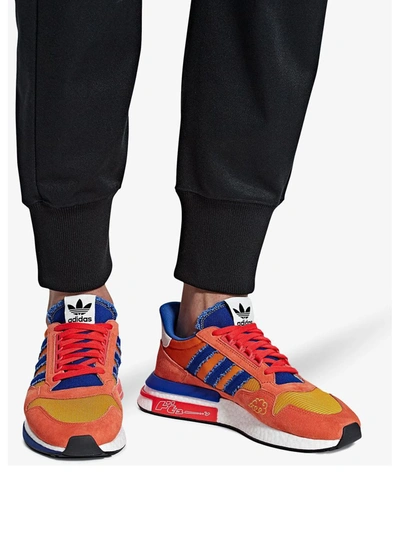 Shop Adidas Originals X Dragon Ball Z Zx 500 Rm "goku" Sneakers In Orange