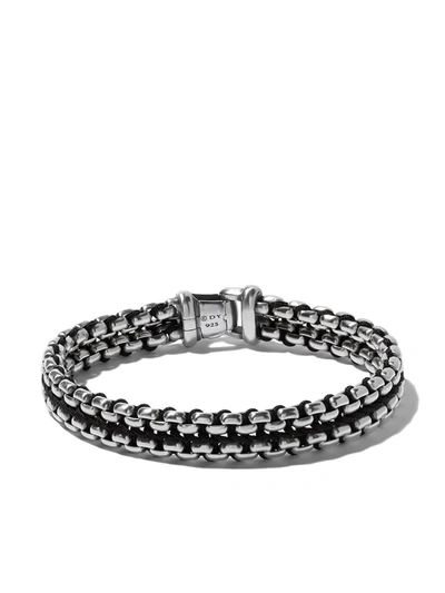 Shop David Yurman Sterling Silver Woven Box Chain Bracelet In Ssbk