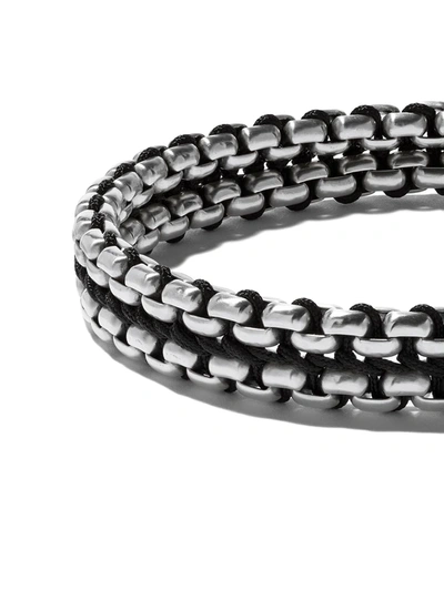 Shop David Yurman Sterling Silver Woven Box Chain Bracelet In Ssbk