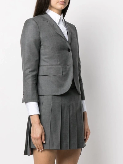 Thom Browne Notched-lapel Single-breasted Blazer In Grey