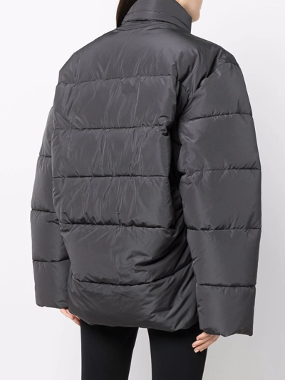 Shop Balenciaga Oversized Puffer Jacket In Grau
