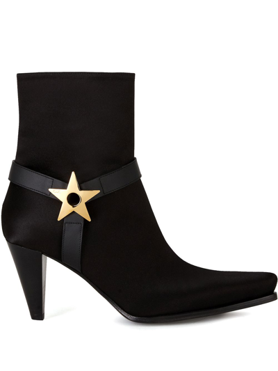 Shop Giuseppe Zanotti Star Plaque Boots In Black
