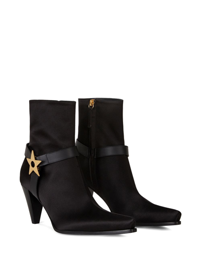 Shop Giuseppe Zanotti Star Plaque Boots In Black