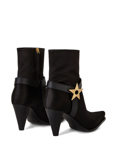 Shop Giuseppe Zanotti Star Plaque Boots In Black